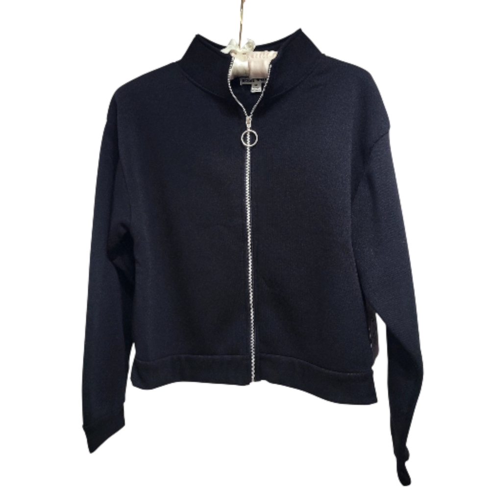Moral Society Black Zip-Up Jacket/Sweatshirt Women's Size M